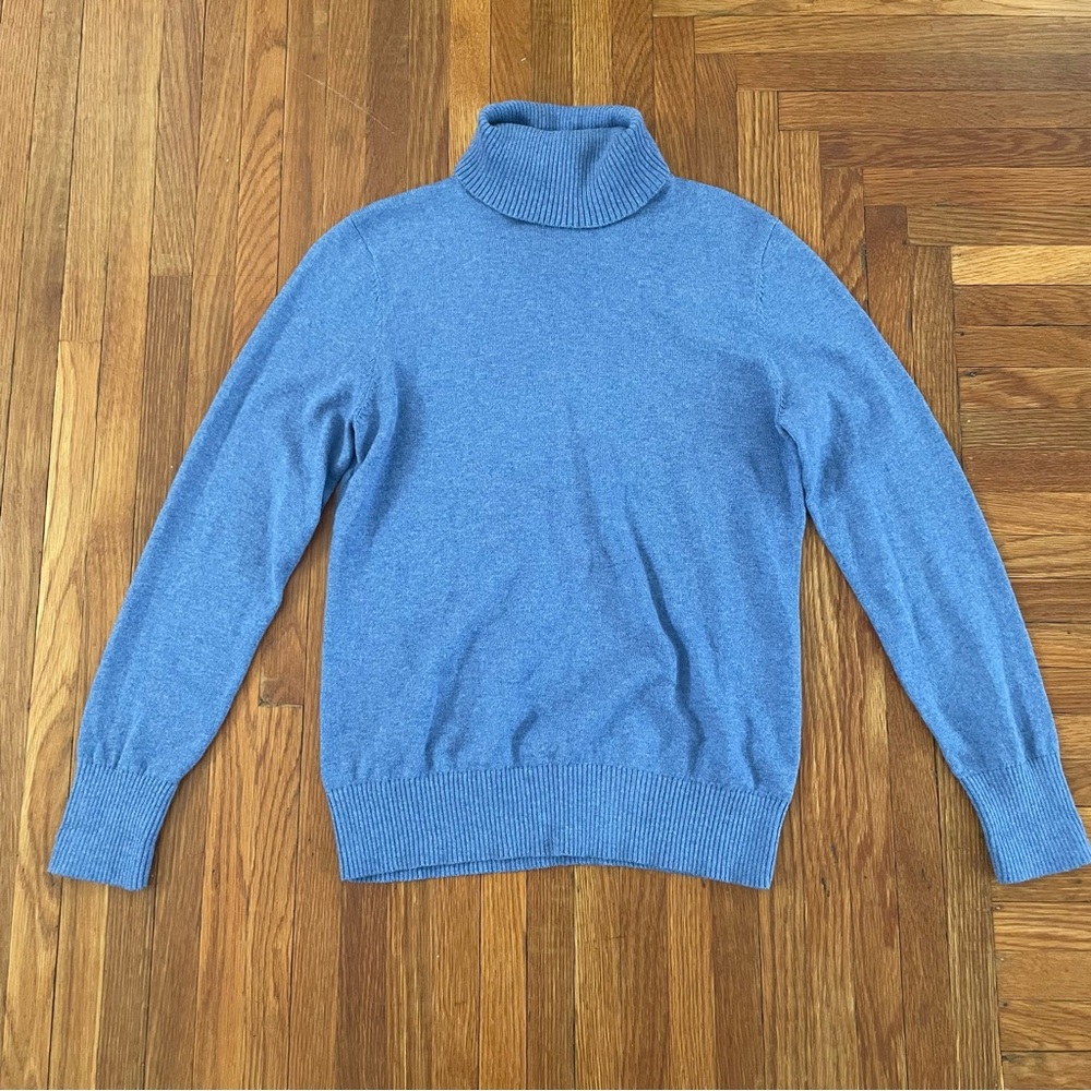 L.L. Bean Women’s  Light Blue cotton cashmere Turtleneck Sweater